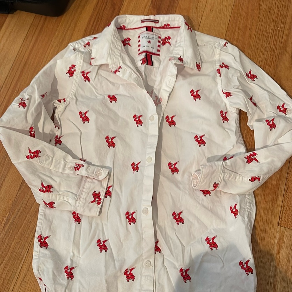 Boys Santa button down shirt size 11-12